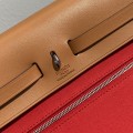 「#4333」 Hermès Red Colorblock Herbag 31CM
