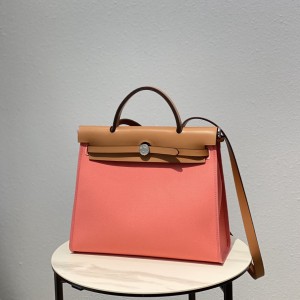 「#4335」 Hermès Lipstick Pink Colorblock Herbag 31CM