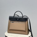 「#4339」 Hermès Elephant Grey Colorblock Herbag 31CM
