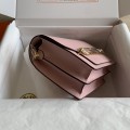 「#4042」Hermes Pig Nose Bag Roulis Girlish Pink Gold Buckle 19cm