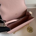 「#4042」Hermes Pig Nose Bag Roulis Girlish Pink Gold Buckle 19cm