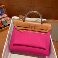 「#4341」 Hermès Magnolia Pink Colorblock Herbag 31CM