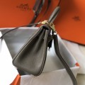「#4002」 Hermes Elephant Gray Mini Kelly 20cm