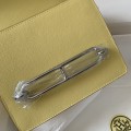 「#4043」Hermes Pig Nose Bag Roulis Lemon Yellow Silver Buckle 19cm