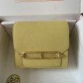 「#4044」Hermes Pig Nose Bag Roulis Lemon Gold Buckle 19cm